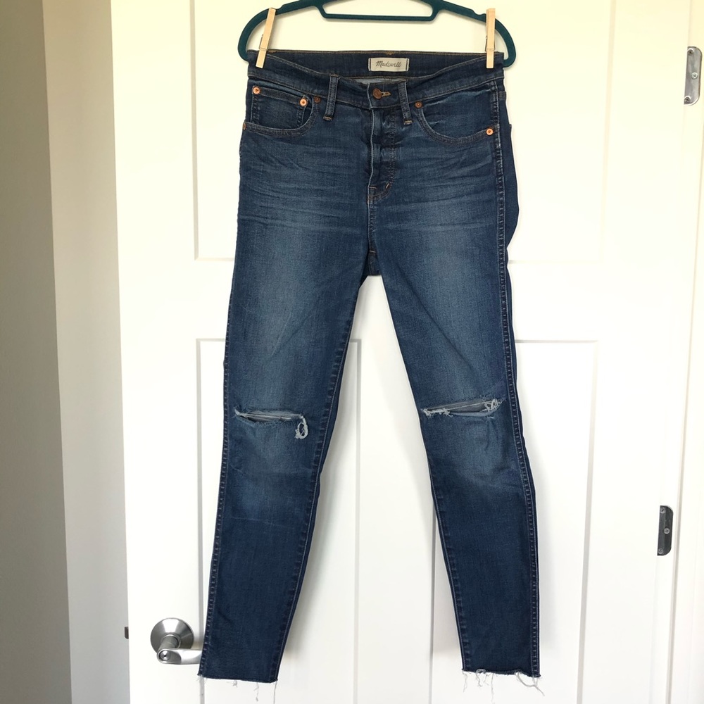 Madewell Ripped Raw Hem Skinny Jeans!